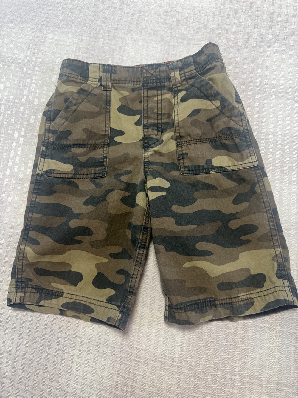 Kids Carter’s Camo Cargo Shorts - Olive Green